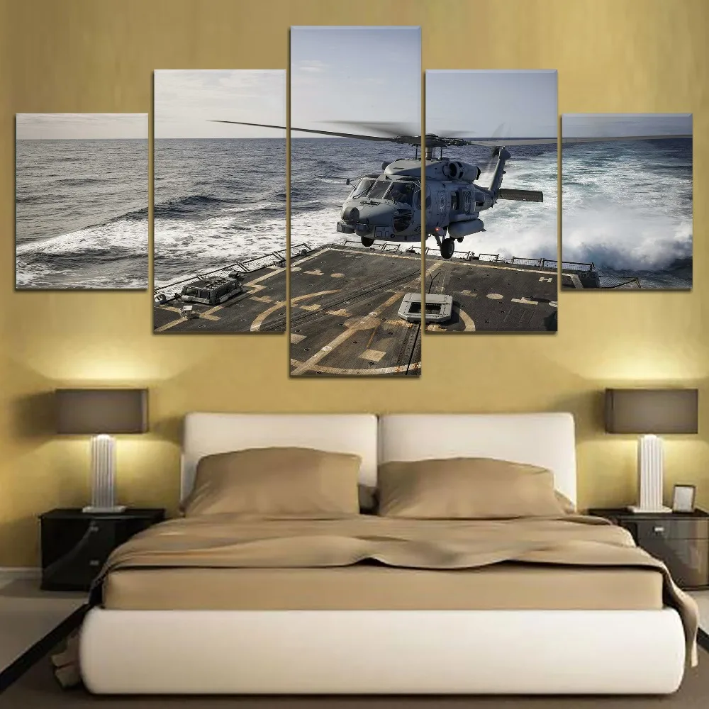 Waliicorners 5 Panel Helicopter1 War Canvas Printed Painting For Living Room Wall Decor HD Picture Artworks Poster5 6 HTB1YDgeMgHqK1RjSZFPq6AwapXai
