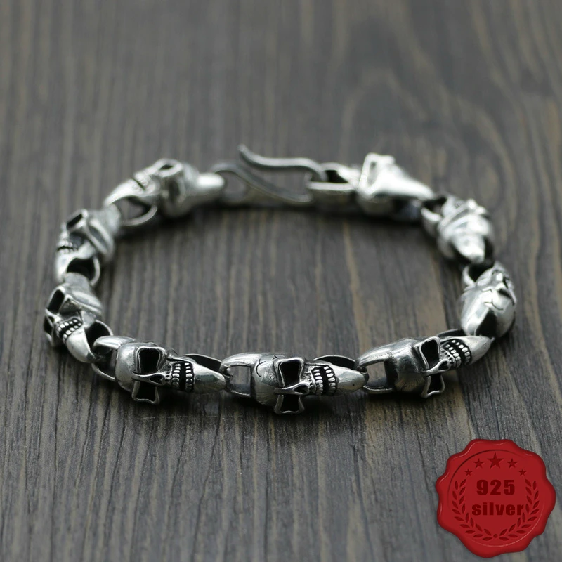 

S925 sterling silver bracelet fashion personality popular accessories new locomotive hoe simple punk style 2019 hot sale