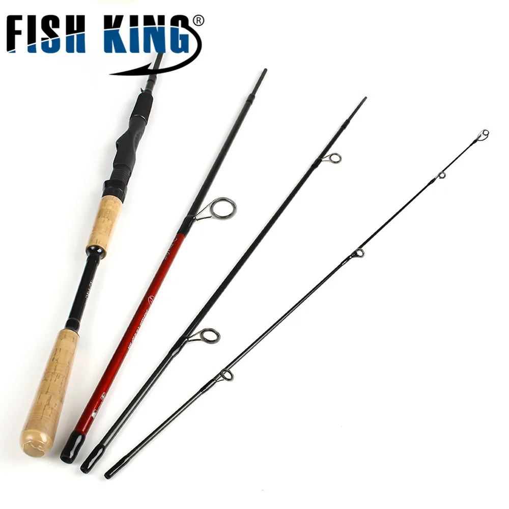 

FISH KING lure Rod 1.8M 2.1M 2.4M 2.7M 3M Carbon Rod H 4 Sections 10-30g LB 150-175 Sea Fishing For Soft Bait Mepps Hard Lure