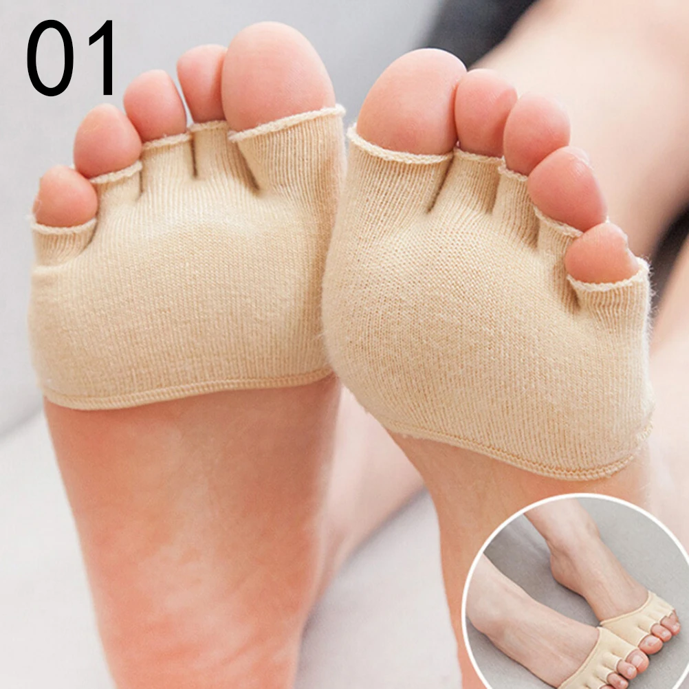 1Pair Feet Care Tools Invisible Non Slip Toe Half Grip Heel Five Finger