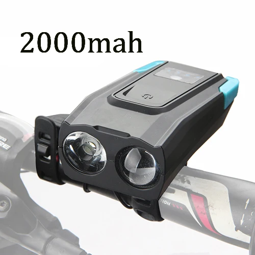 4000 mAh индукционный велосипедный передний свет набор USB перезаряжаемая умная фара с рогом 800 люмен светодиодная велосипедная лампа Велосипедное освещение - Цвет: 2000mahBLUE