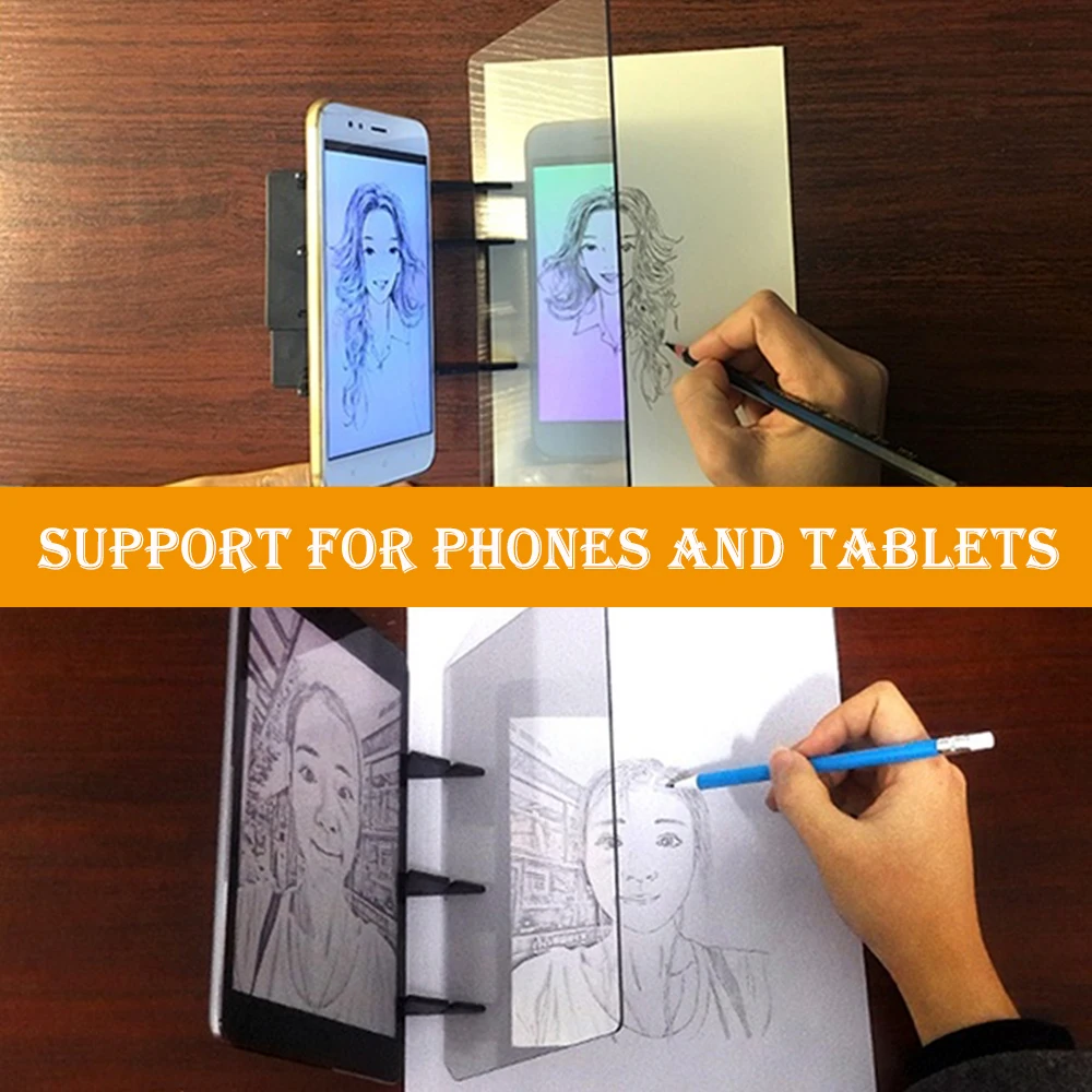 Imagem Prancheta de Desenho Esboço Pintura Espelho de Escurecimento Suporte Placa Reflexão Tracing Copiar Projeção Mesa Plotter Placa de Linyi 7 traçando cópia de mesa de projeção placa linyi plotter