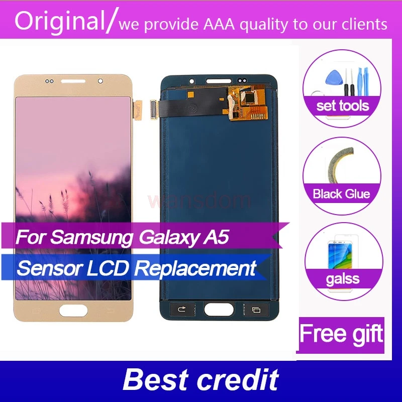 

For Samsung Galaxy A5 2016 A510 A510F A510M A510FD LCD Display Touch Screen Digitizer Assembly Sensor Tested LCD Replacement