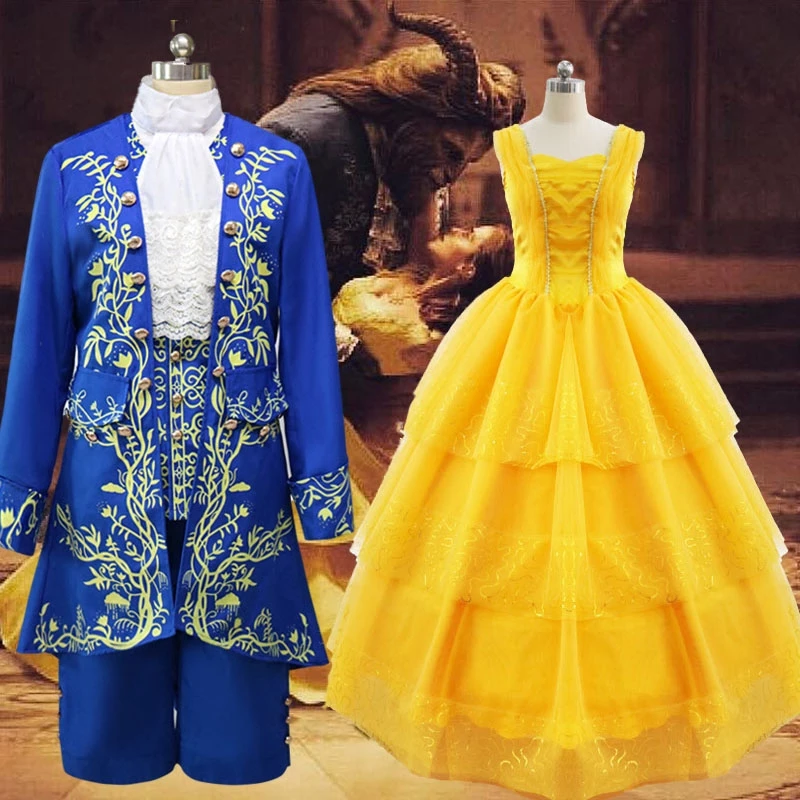 Adults Beauty and The Beast Princess Belle Cosplay Costume Ball Gown Fancy Dress