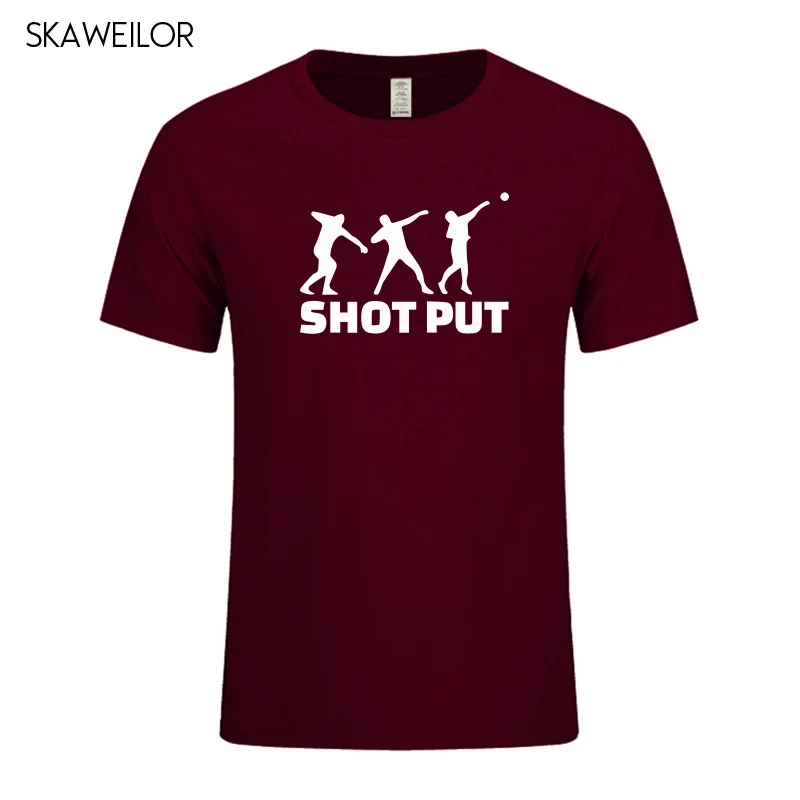 Мужские футболки с круглым вырезом и принтом Shot Put летние хлопковые коротким