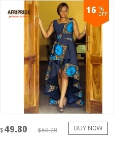 2018 Африканский для женщин Повседневное платье AFRIPRIDE Частный заказ лоскутное узор Пол Длина 100% натуральный хлопок плюс размеры A722599