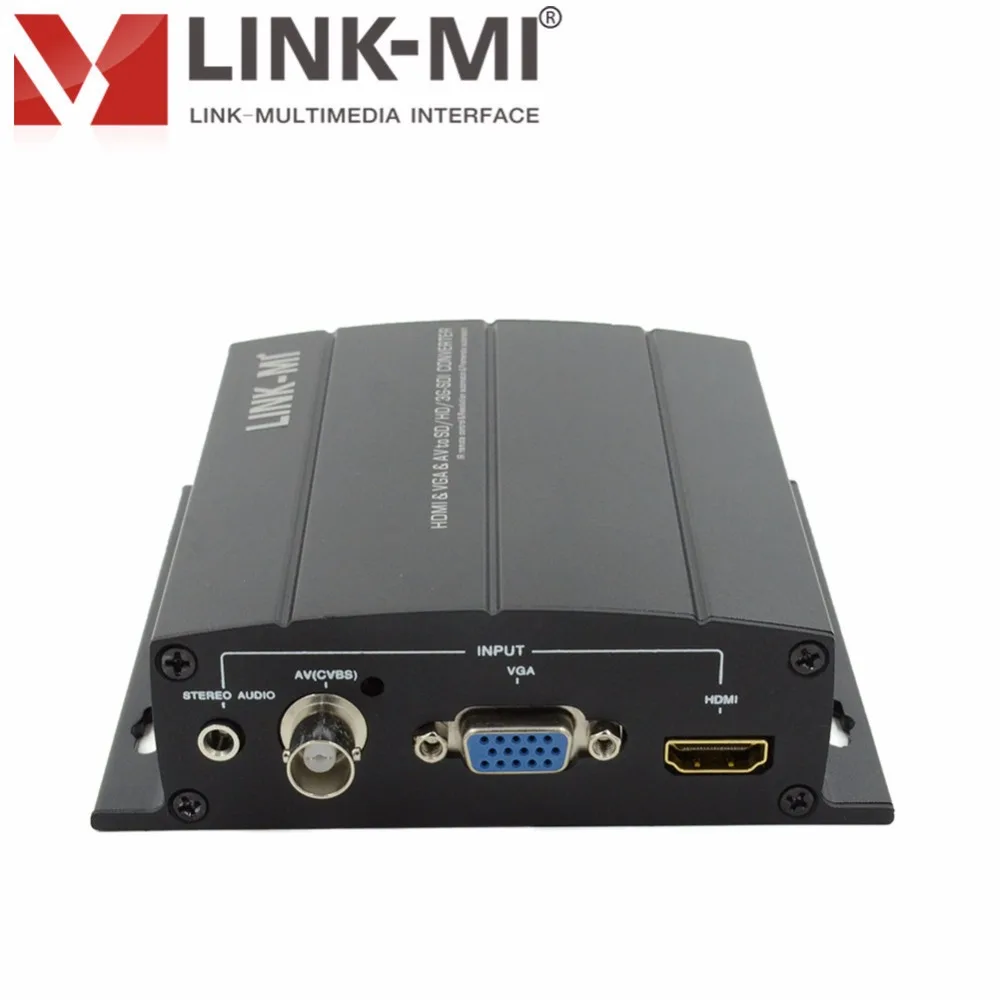 LINK-MI hdmi na sdi konvertor vgs cvbs av video audio přenos SD / HD / 3G-SDI 1x2 spliitter pro monitor Display Display projektu