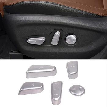 

5pcs ABS Chrome Car Seat Adjustment Switch Seat lift Wrench Decoration cover Trim for Hyundai Tucson 2015 2016 2017 Car-styling