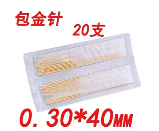 20 шт Huanqiu позолоченный Иглоукалывание иглы acupunture терапии иглы 0,25/30/35/50/60 мм - Цвет: Прозрачный