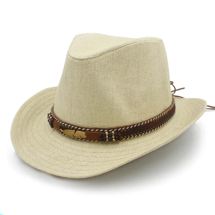 stetson fedora hats Summer Straw Women Men Beach Fedora Hat With Roll Up Brim Cowboy Sombrero Cap Billycock Caps Size 58CM packable fedora Fedoras