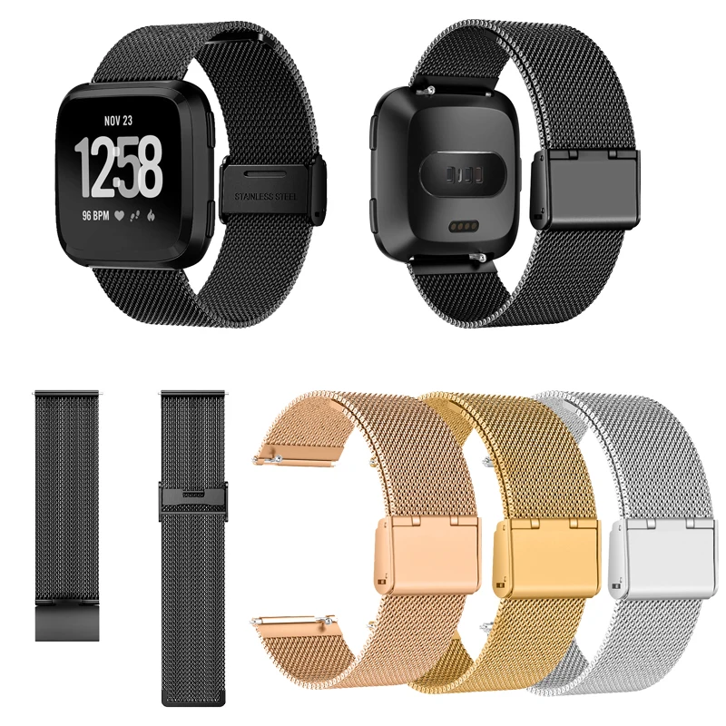 

For Fitbit Versa Bands for Women Men Small Large Joyozy Milanese Stainless Steel Metal Replacement Bracelet Strap with Unique