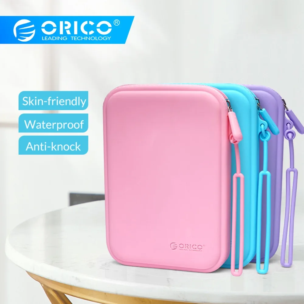 

ORICO Portable HDD Bag Case Accessory Storage Box Case for Mobile Phone Data Cable Power Bnak Bag with Candy Color Pouch Case