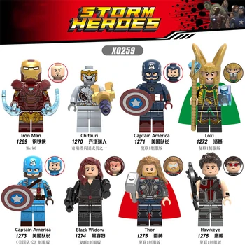 

Children Toys Avengers Superhero Model Leki Hawkeye Iron-man Thor action Figure Toys for Children Building Blocks