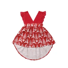 Американский запас, одинаковые рождественские прозрачные комбинезоны вечерние платья для маленьких девочек