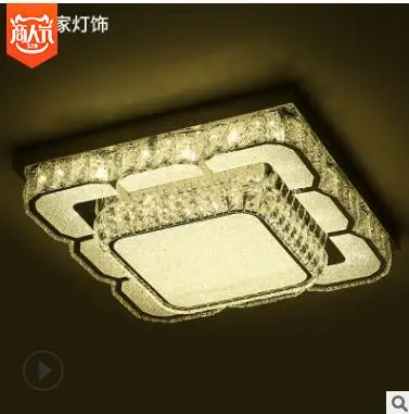 

Crystal bedroom lamp modern minimalist LED ceiling lamp warm romantic room lamp home personality round restaurant light