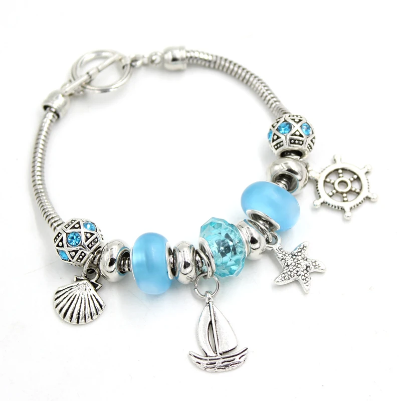 1PC New Arrival Bead Bracelet Toggle Clasp Bangle Nautical Sailing Boat
