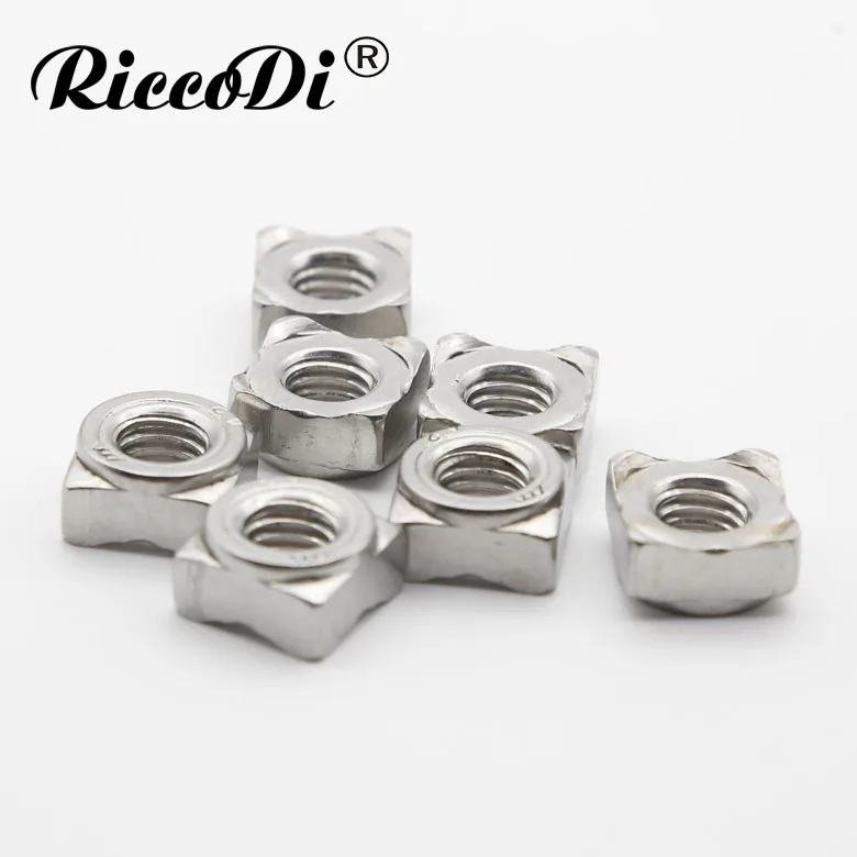DIN928M4/M5/M6/M8/M10 квадратные сварные гайки 304 нержавеющая сталь угловая точечная