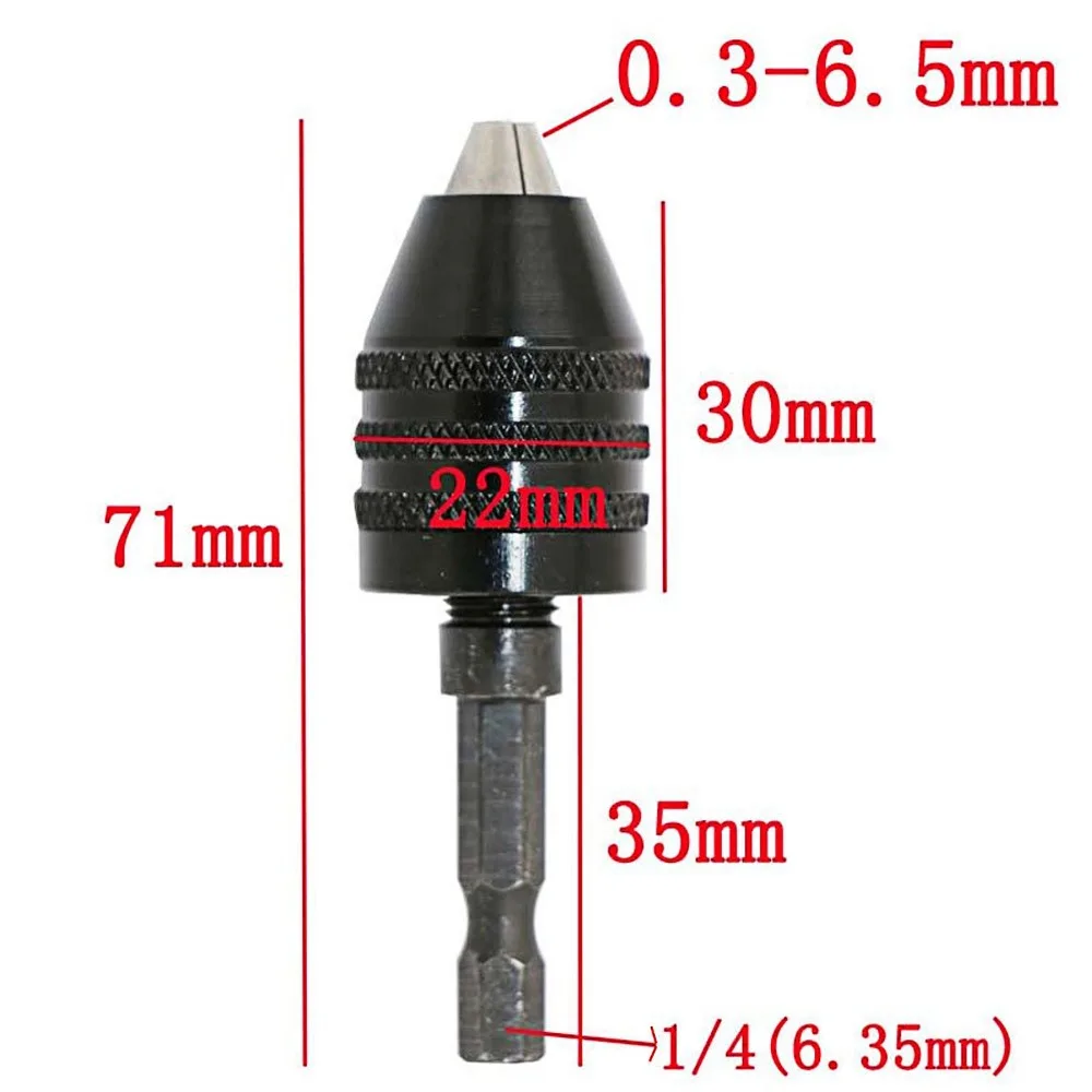 6,35 мм дрель не электрическая шуруповерт ударный Драйвер адаптер шестигранный хвостовик твист патрон для сверла дрели 0,3-6,5 мм отвертка быстрого изменения