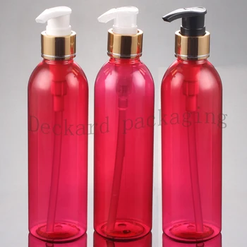 

20PCS 250ml empty red plastic lotion bottles liquid soap pump container for personal care lotion, pump cosmetic container