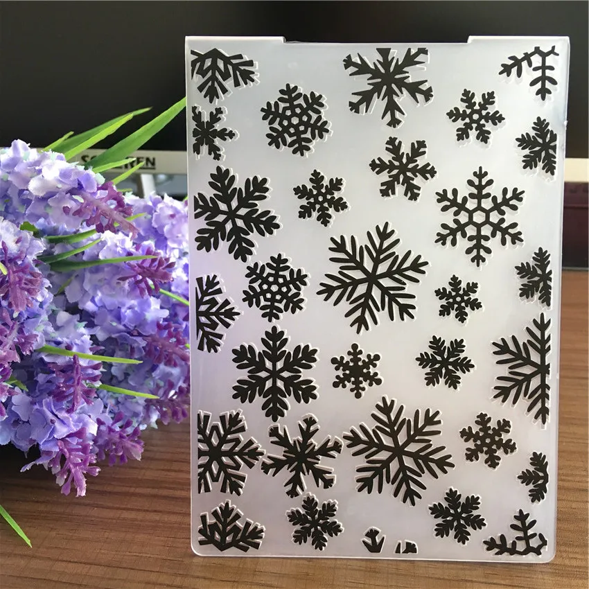 

snow snowflake plastic embossing folders for scrapbooking photo album making DIY gift box paper card decor embossing craft dies