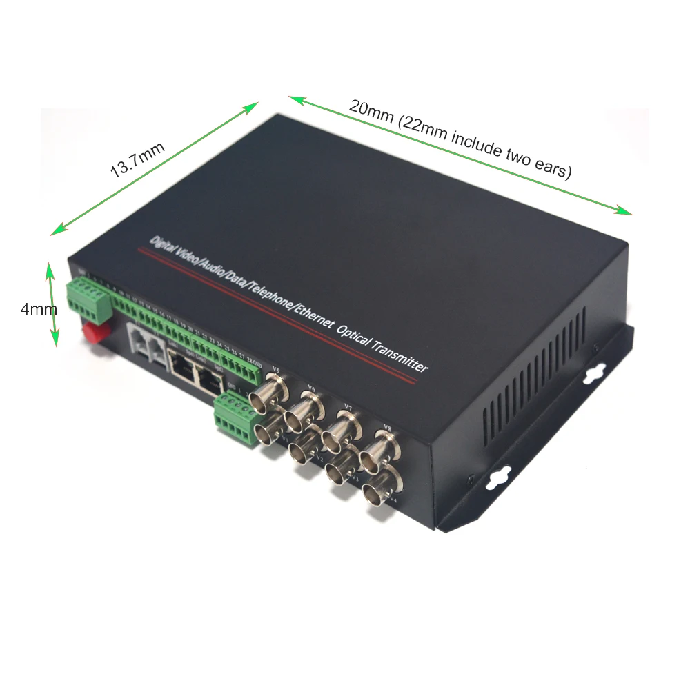 4 канала видео Ethernet RS485 422 данных по одному оптоволоконному медиаконвертеру передатчик и приемник для камера видеонаблюдения