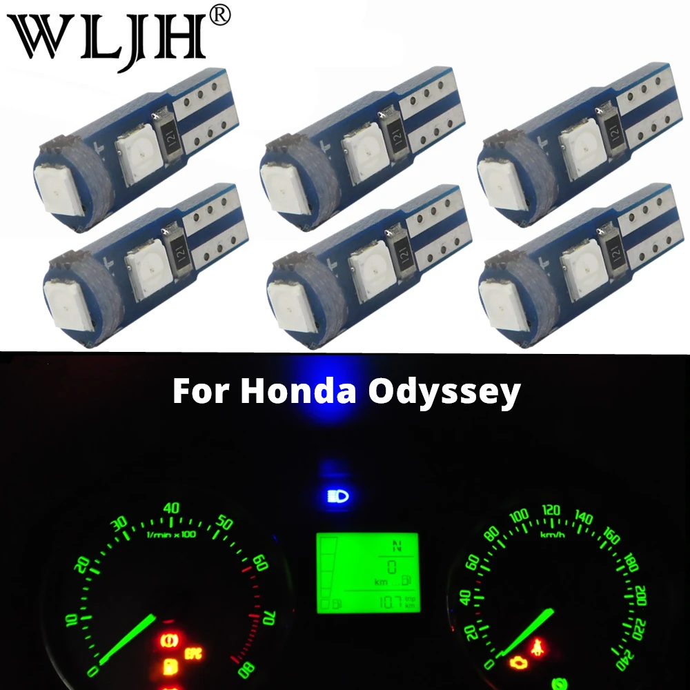 WLJH 6x Canbus T5 светодиодный светильник 73 74 Клин 3030 SMD 12v автомобильная лампа приборной