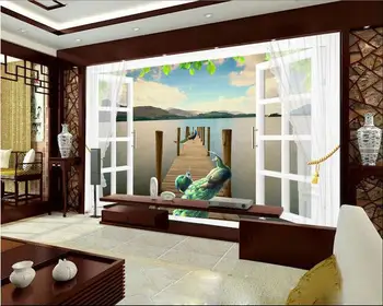 

3d wallpaper custom mural non-woven 3 d Mediterranean style window curtain setting wall painting photo wallpaper for walls 3d