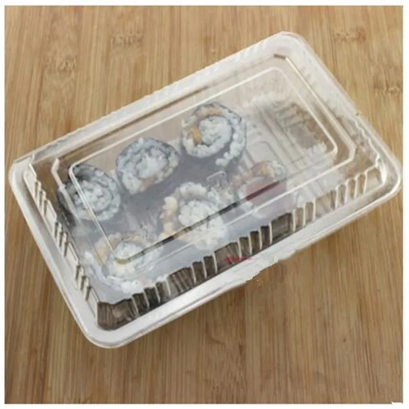 Пластиковые одноразовые ланч-боксы, коробка для упаковки суши, биоразлагаемая пластиковая упаковочная коробка с крышкой, упаковка на вынос