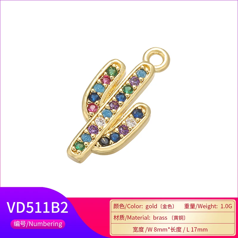 ZHUKOU 8x17 мм уникальный кактус кристалл кулон для женщин браслет ожерелье ручной работы DIY аксессуары для ювелирных изделий Модель: VD511