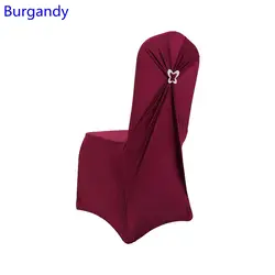 Burgandy цвет лайкра чехол для стула с Бабочкой Пряжка лайкра пояс спандекс Чехол для стула подходит для всех стульев свадебный банкет Вечерние