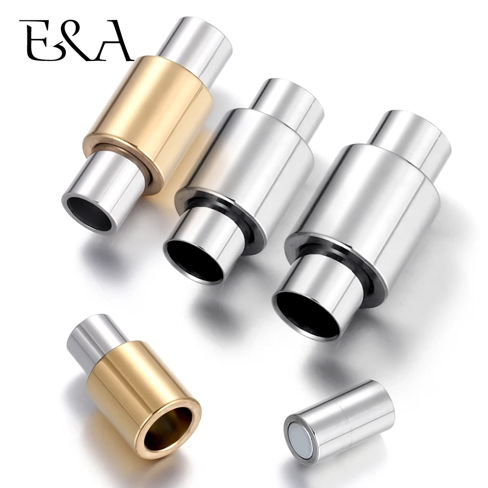 

Stainless Steel Magnetic Clasp Hole 4mm 5mm 6mm Mirror Polished Leather Cord Magnet Clasps Bracelet DIY Supplies Jewelry Making