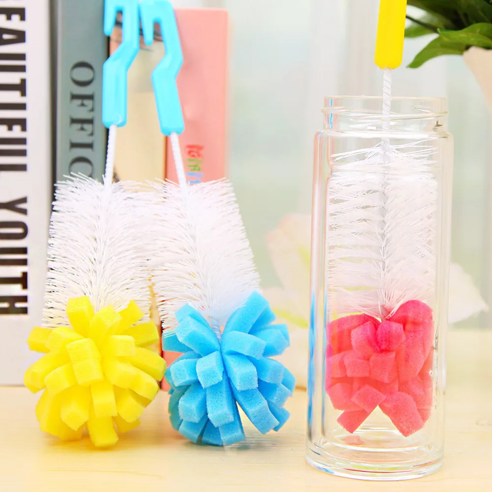 

Sponge Brush Milk Bottle Cup Glass Washing Cleaning Kitchen Cleaner Tools Cup Cleaning Brush Plastic Handle Supplies