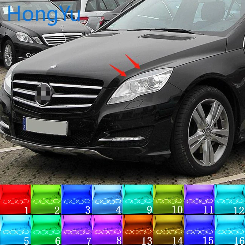 Anillo De Ojos De Ángel Led Rgb Multicolor, Halo, Rf, Control Remoto Para Mercedes Benz Clase R W251 R300 320 350 500 10-12, Accesorios