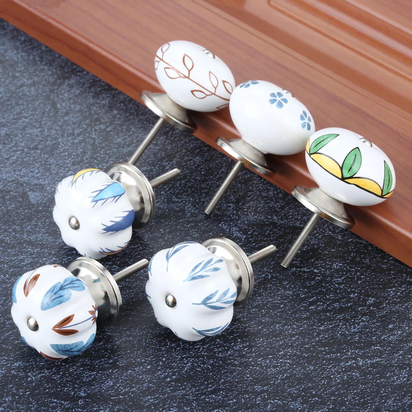 

Rurality Ceramic Knobs Dresser Knob Colorful Cabinet Pulls Knob Unique Kitchen Door Handle Knob Furniture Hardware