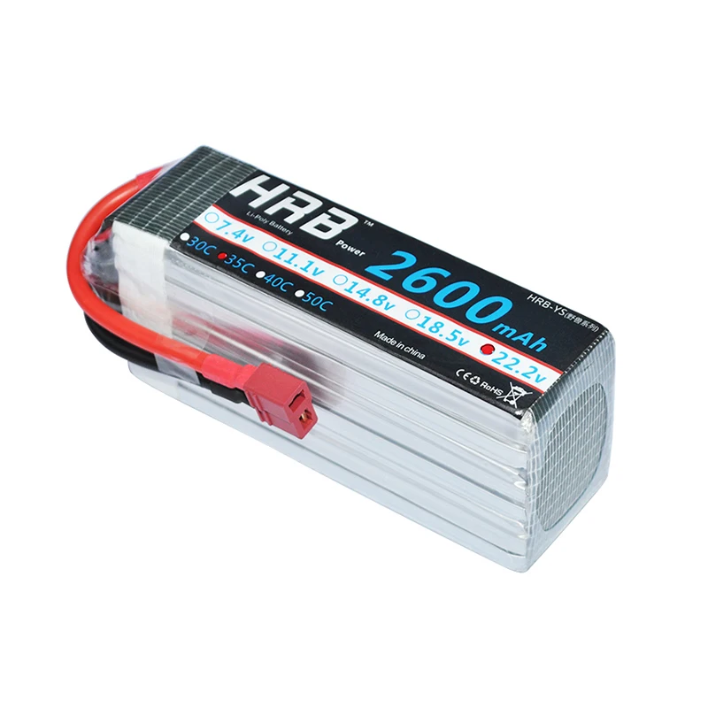 Аккумулятор HRB Lipo 2S 3S 4S 6S 7 4 V 11 1 14 8 18 5 22 2 2600mAh 35C MAX 70C для радиоуправляемого
