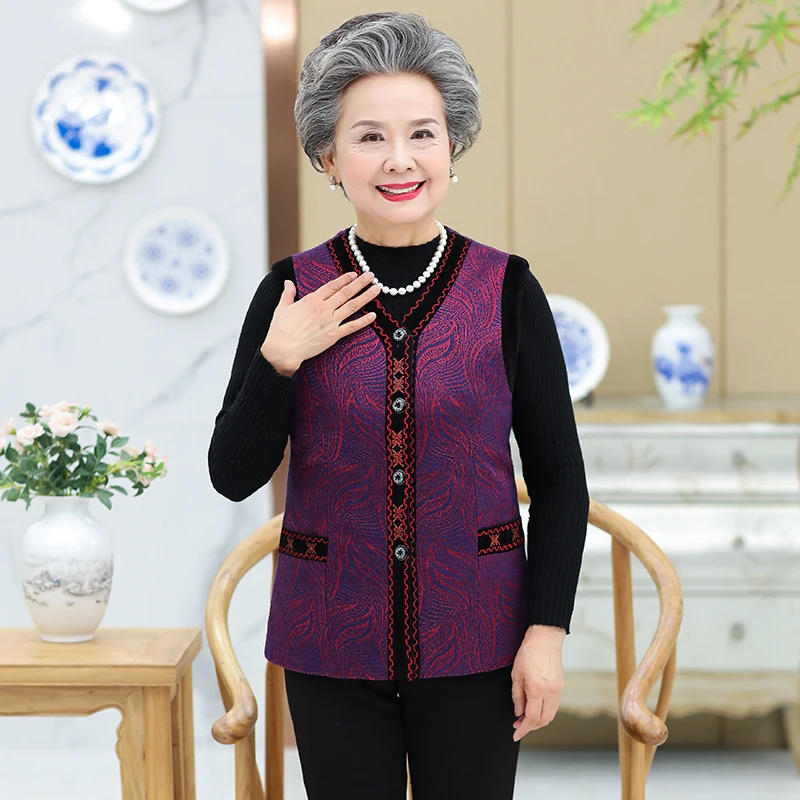 Одежда среднего возраста жилет женская осенняя одежда большого размера для женщин корейский стиль модная женская одежда K4633