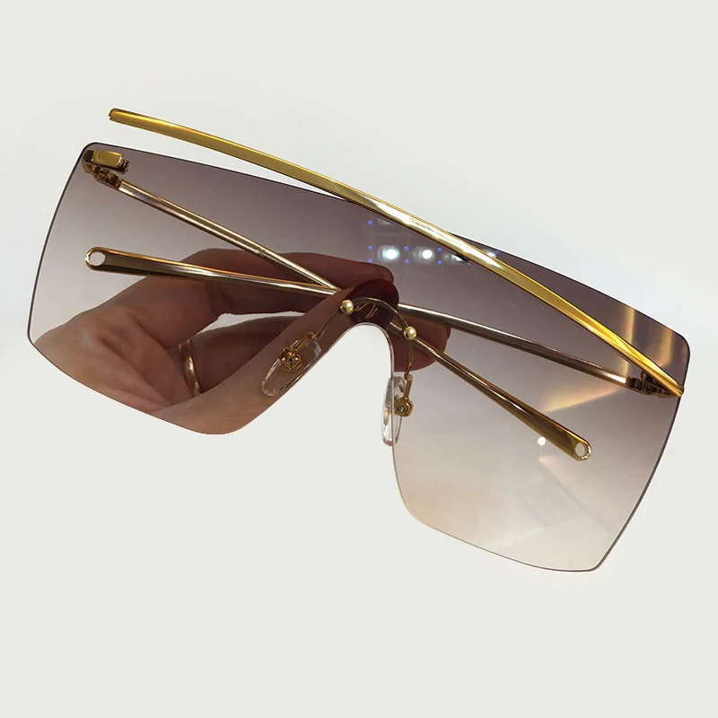Quadrat Qualität 6 4 Größe 1 Oculos Box Sol Gradienten 3 Frauen no 2019 no Packign De Randlose Rahmen no Hohe Brillen no 2 Sonnenbrille Große Objektiv no Mit 7 Feminino 5 No no AEYqxqdw