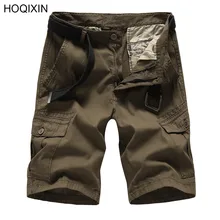 HOQIXIN Рубашки домашние Для мужчин летний топ Дизайн Твердые Карманы Брюки-Карго Homme Модная хлопковая брендовая одежда D1732