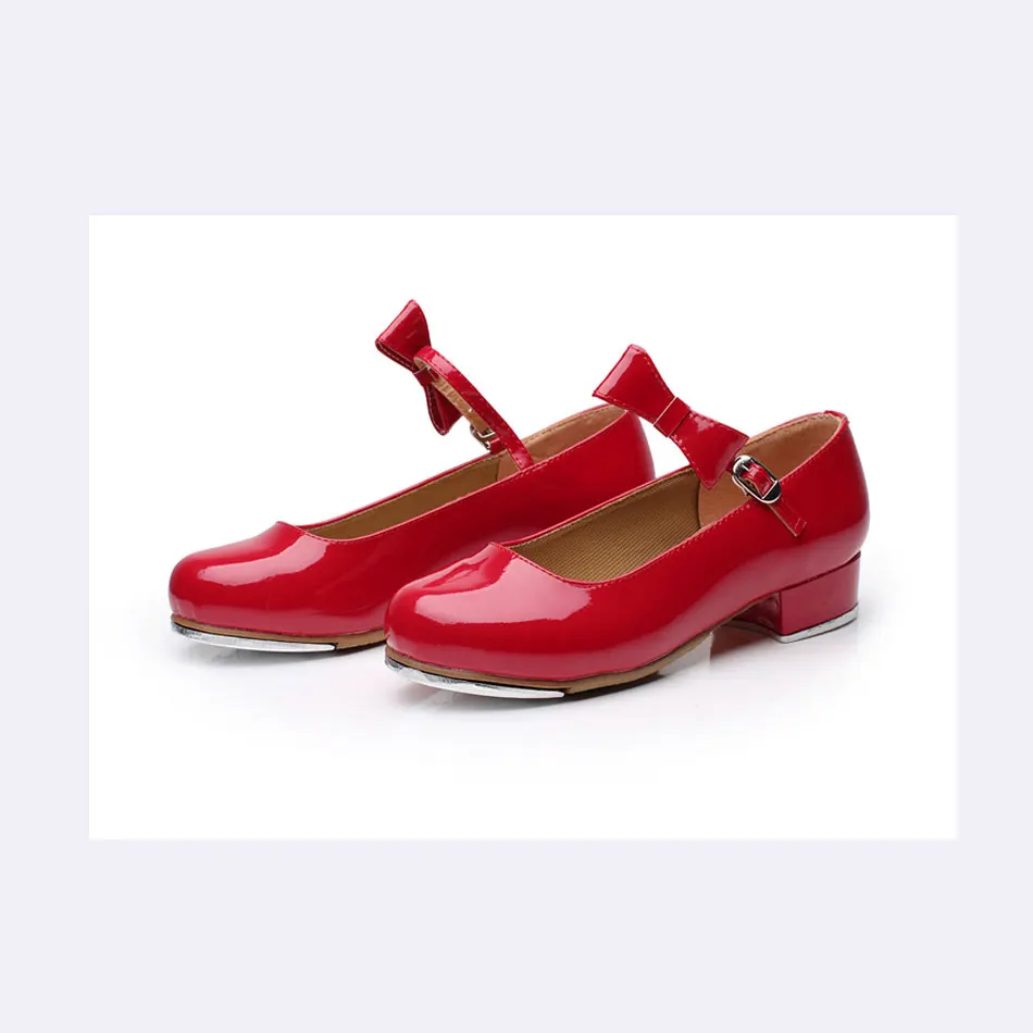 Msmax yz-07 детей Обувь для девочек коснитесь Обувь Лакированная кожа квадратный каблук учитель Этап Нажмите Обувь для детей - Цвет: Red