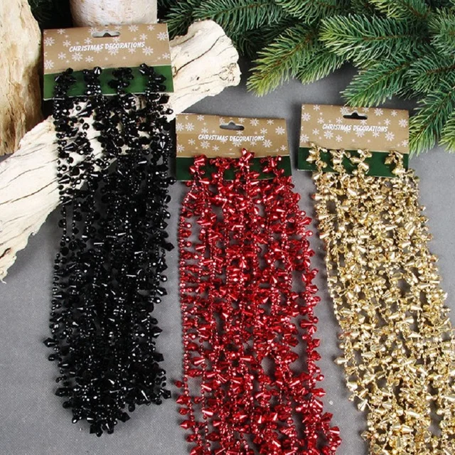 Luxury Wedding Christmas Party Tree Decor 5m Acrylic Crystal Black Luxury Wedding Christmas Party Tree Decor 5m Acrylic Crystal Black Red Gold Beads Hanging Chain Garland