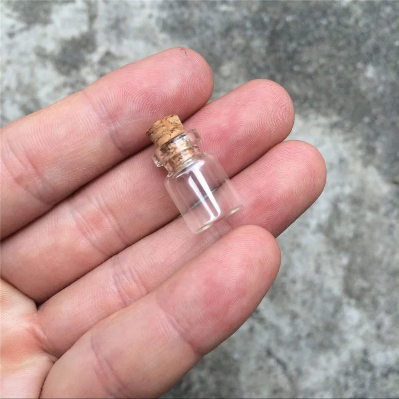 0.5ml Mini Glass Bottles With Cork Empty Small Wishing Bottle Glass Vials Jars1