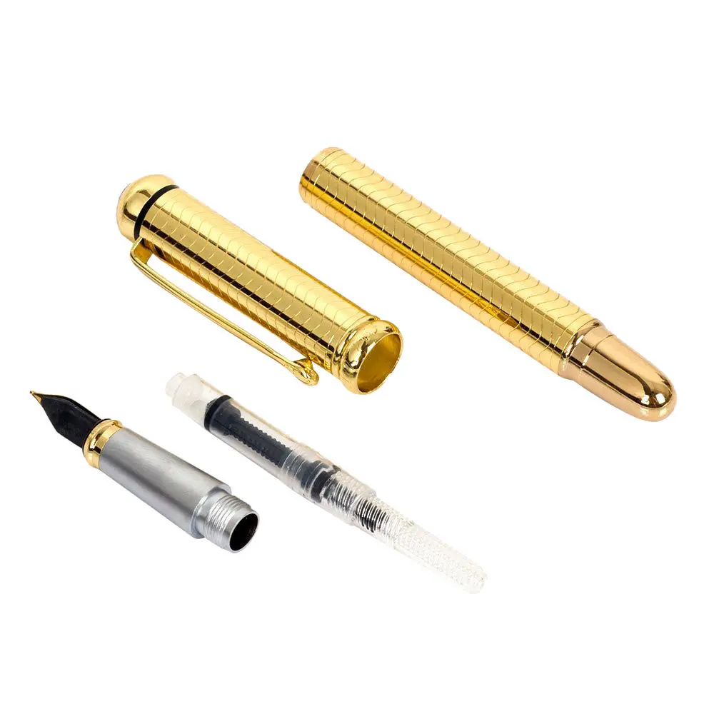 

LUOSHI 765 Gold Plated Carved Medium Nib Fountain Pen (Waved)
