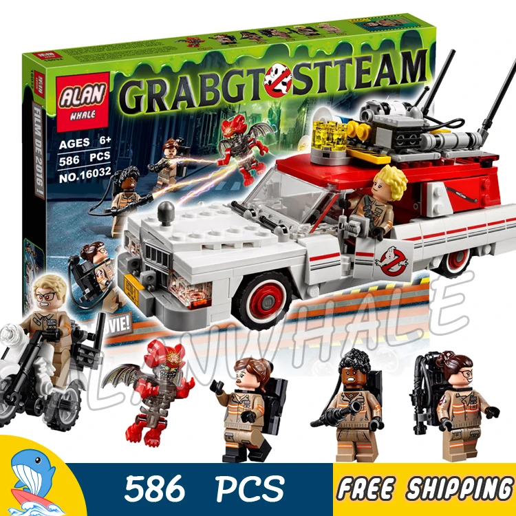 

586pcs Ghostbusters Ecto-1 & 2 Movie Police cars 16032 Figure Building Blocks Assemble Children Toys Compatible With LegoING