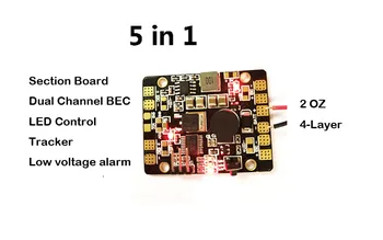 

4PCs 5-in-1 5V 3A Dual BEC Section Board/Low Voltage Alarm Tracker Module For RC FPV Racing Drone Quadcopter DIY 9-26V DC 3-6S