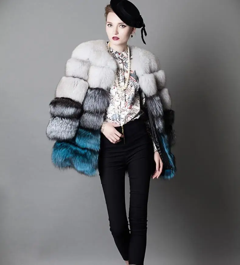 European Manchester Style Fashion Brand Real fox fur coats Amazing