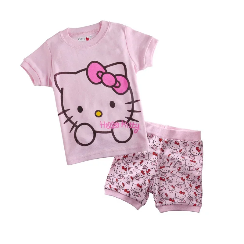 Пижамные комплекты для девочек 2, 3, 4, 5, 6, 7 лет, милый комплект одежды с жирафом для малышей Летняя Детская Пижама принцессы для девочек, комплект одежды для младенцев - Цвет: 11