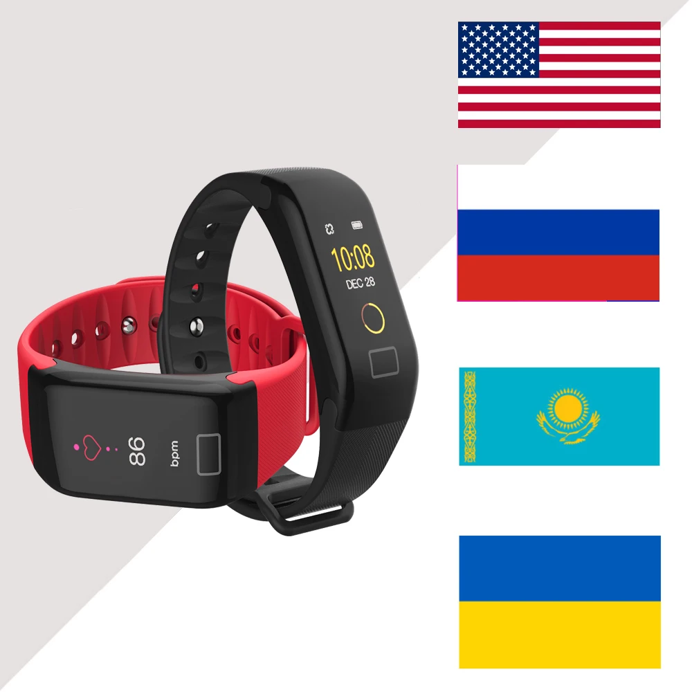 

Smart bracelet Screen Waterproof F1 Plus Wristband Step Pulse Heart Rate Monitor Fitness Tracker BT 4.0 Call Reminder