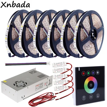 

5m~30m 5050 SMD rgbw rgbww led strip light+led touch panel controller+12v led power transformer+rgbw amplifier+2pin led