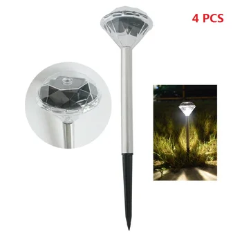 

Led Diamond Solar Light Colorful Garden Lamp Outdoor Waterproof Lawn Lamps Street Stainless Steel Lights Yard Path Decoration