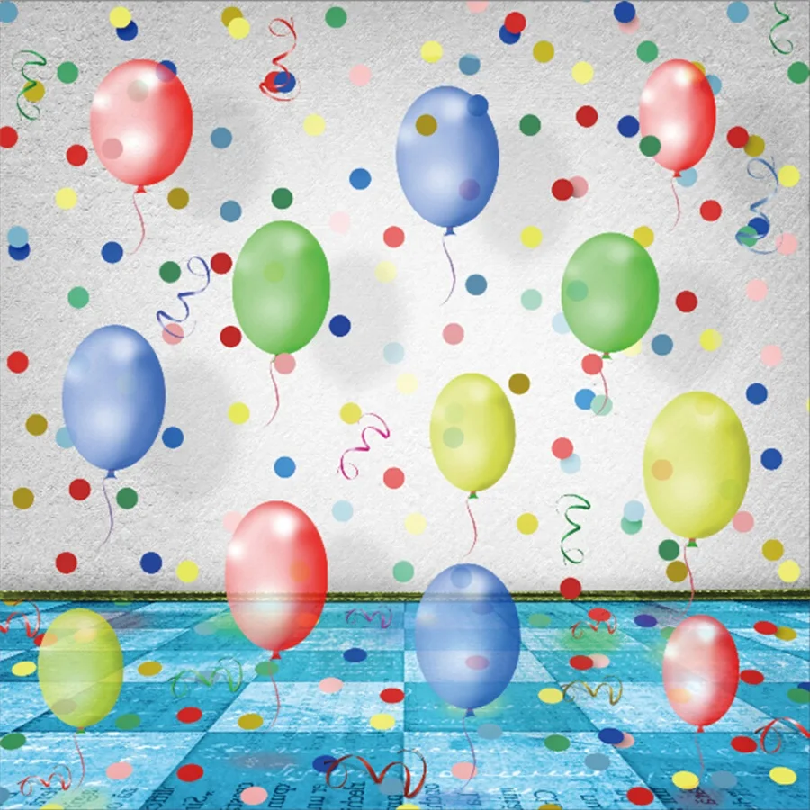 

Laeacco Balloons Colorful Polka Dots Celebration Party Floor Baby Child Photo Backgrounds Photography Backdrops For Photo Studio